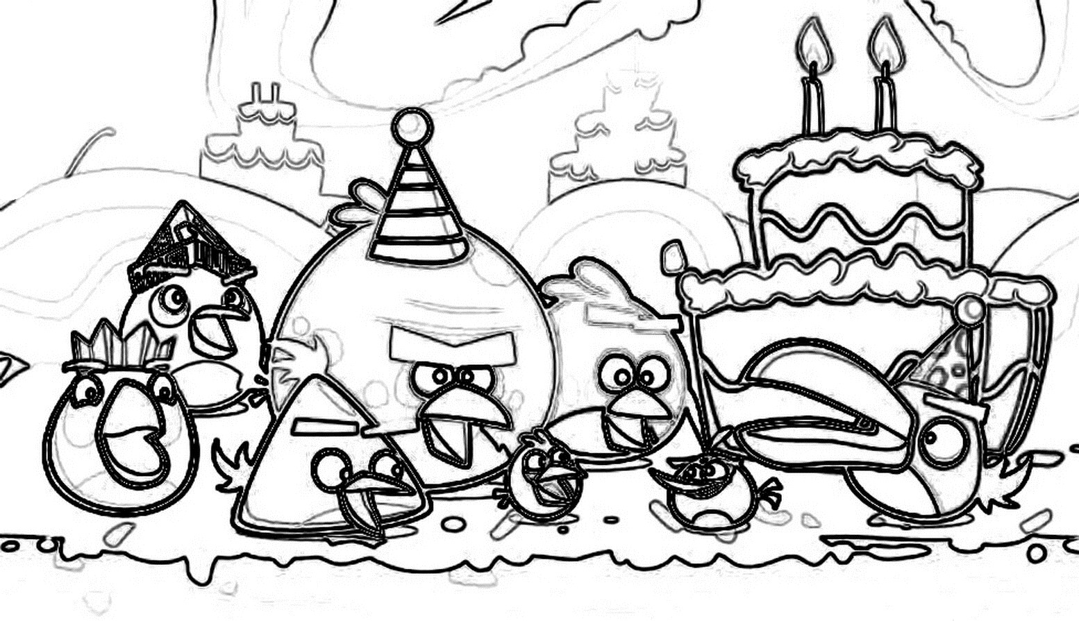 Angry birds with cake
