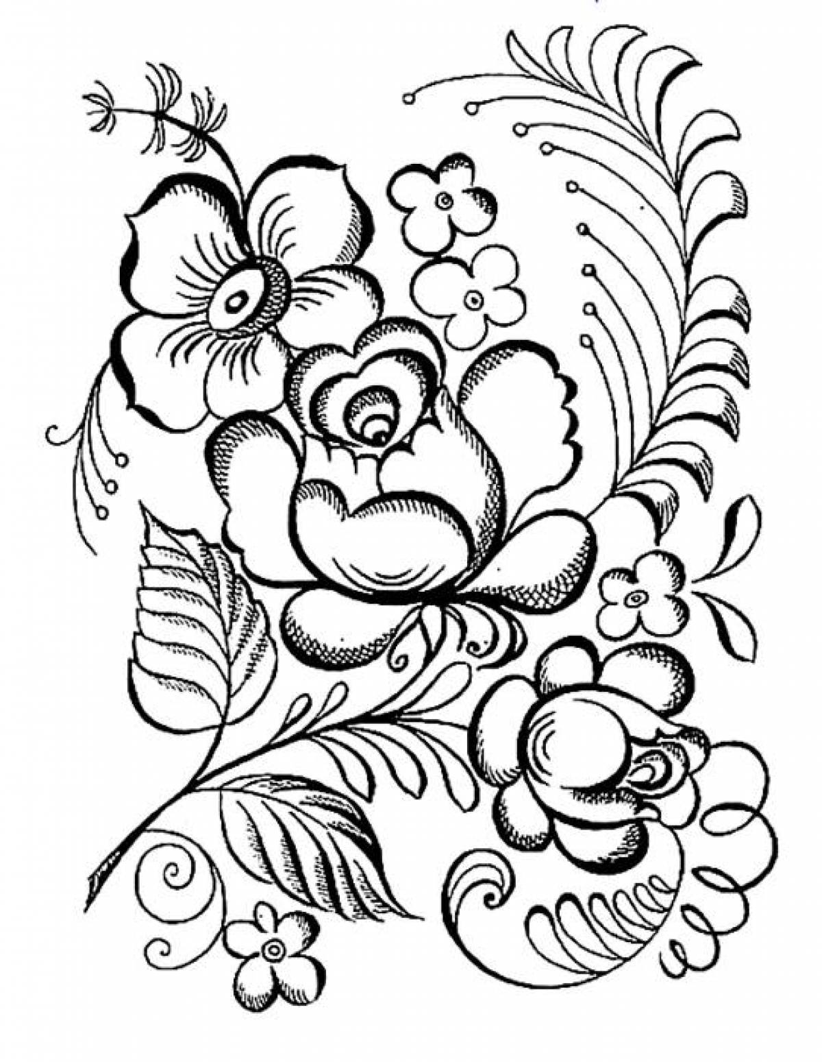 Photo Gzhel coloring pages