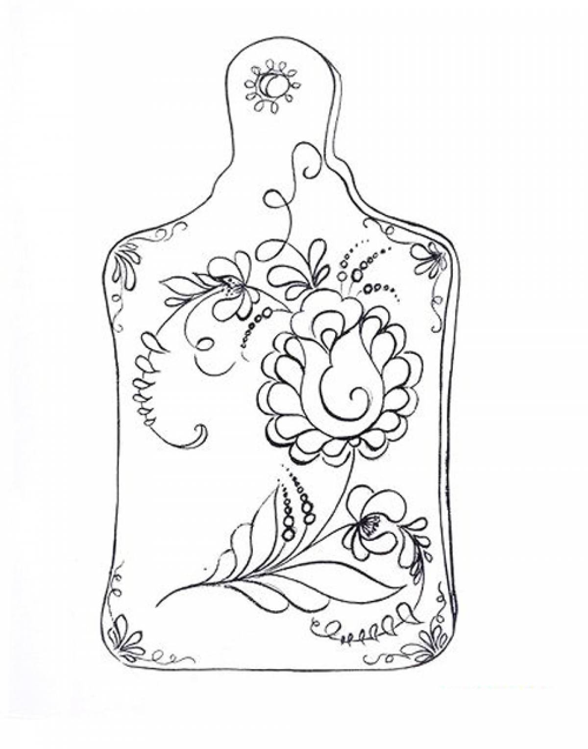 Photo Gzhel coloring page