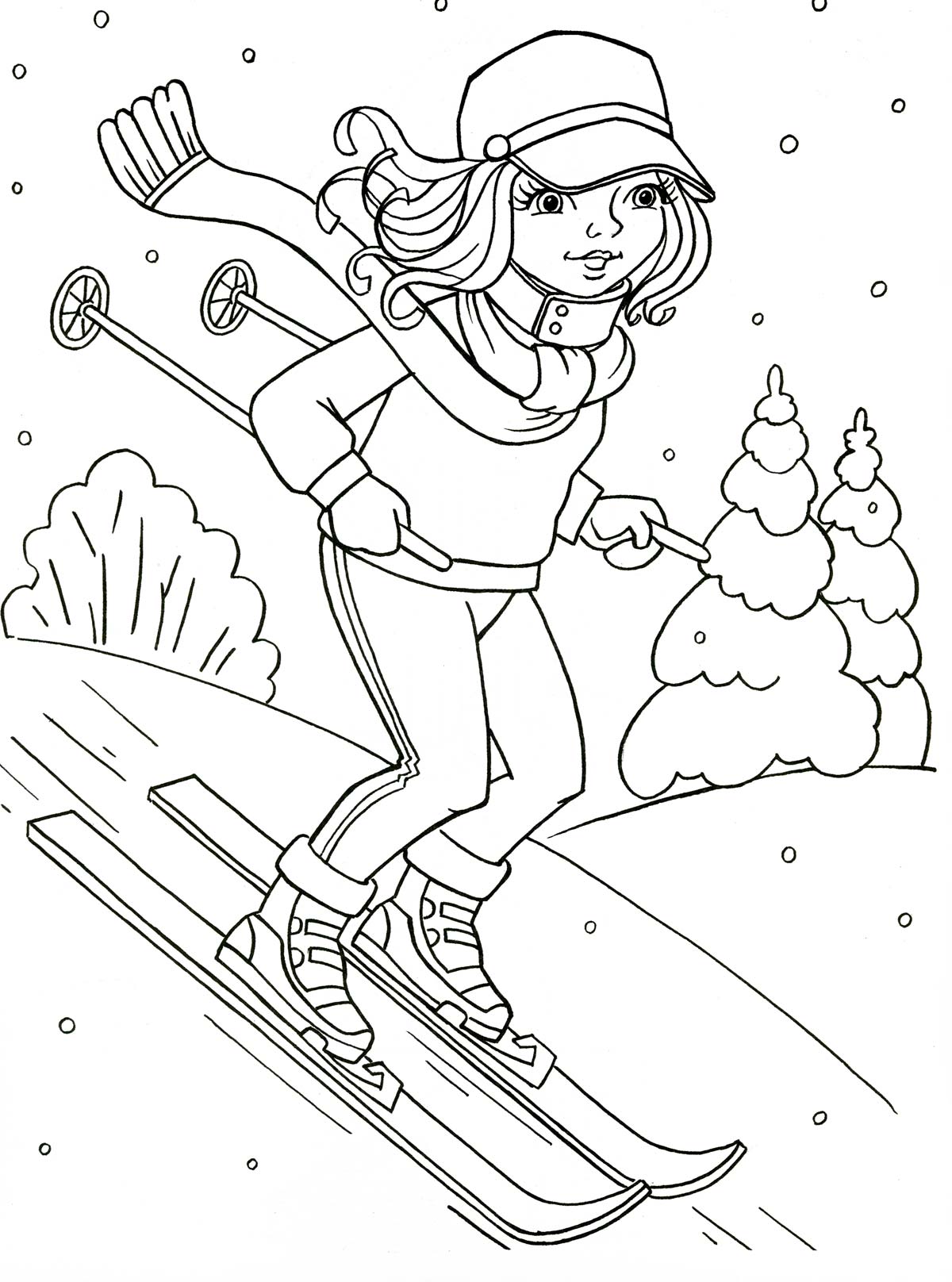 Girl on skis