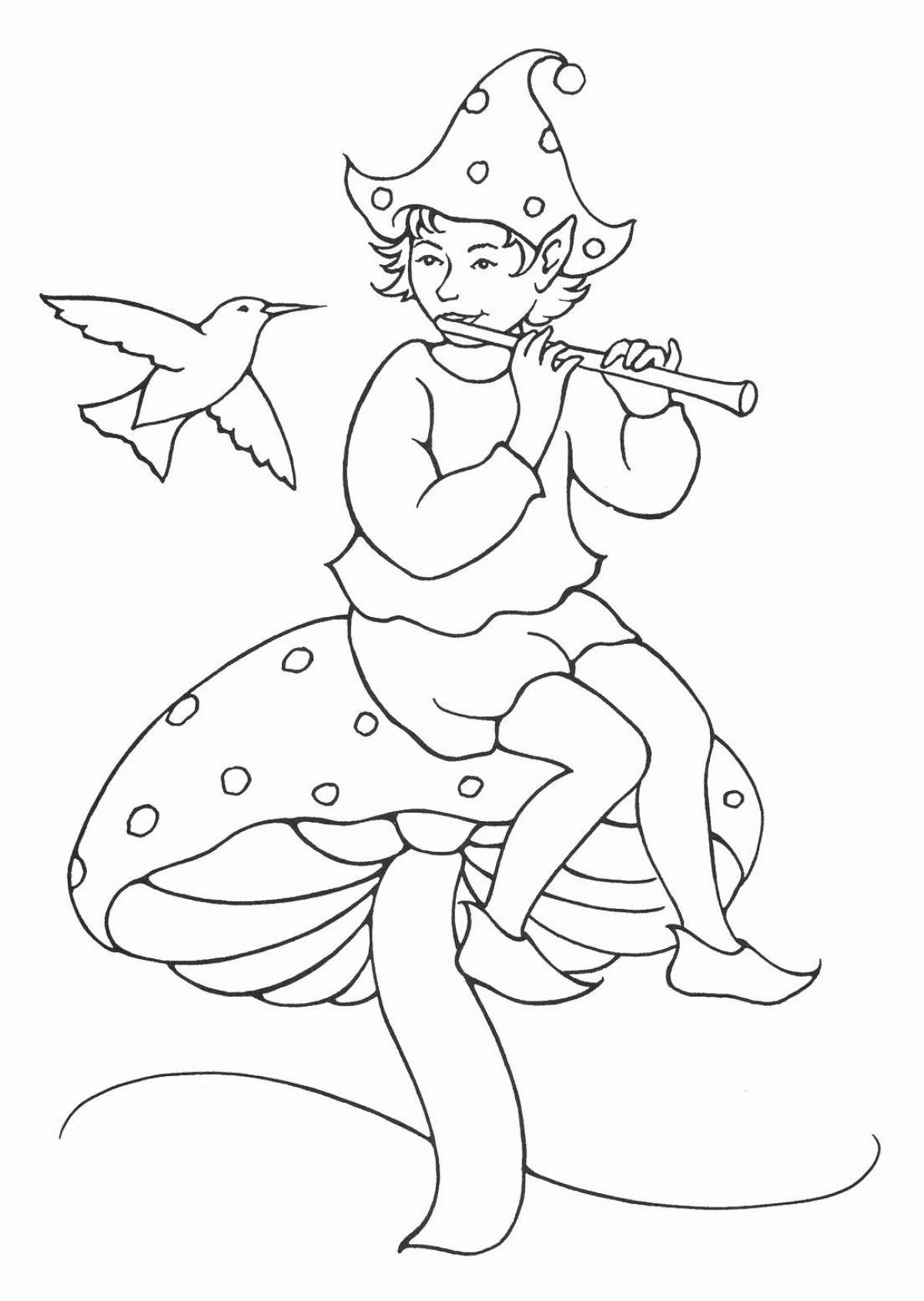 Elves coloring page