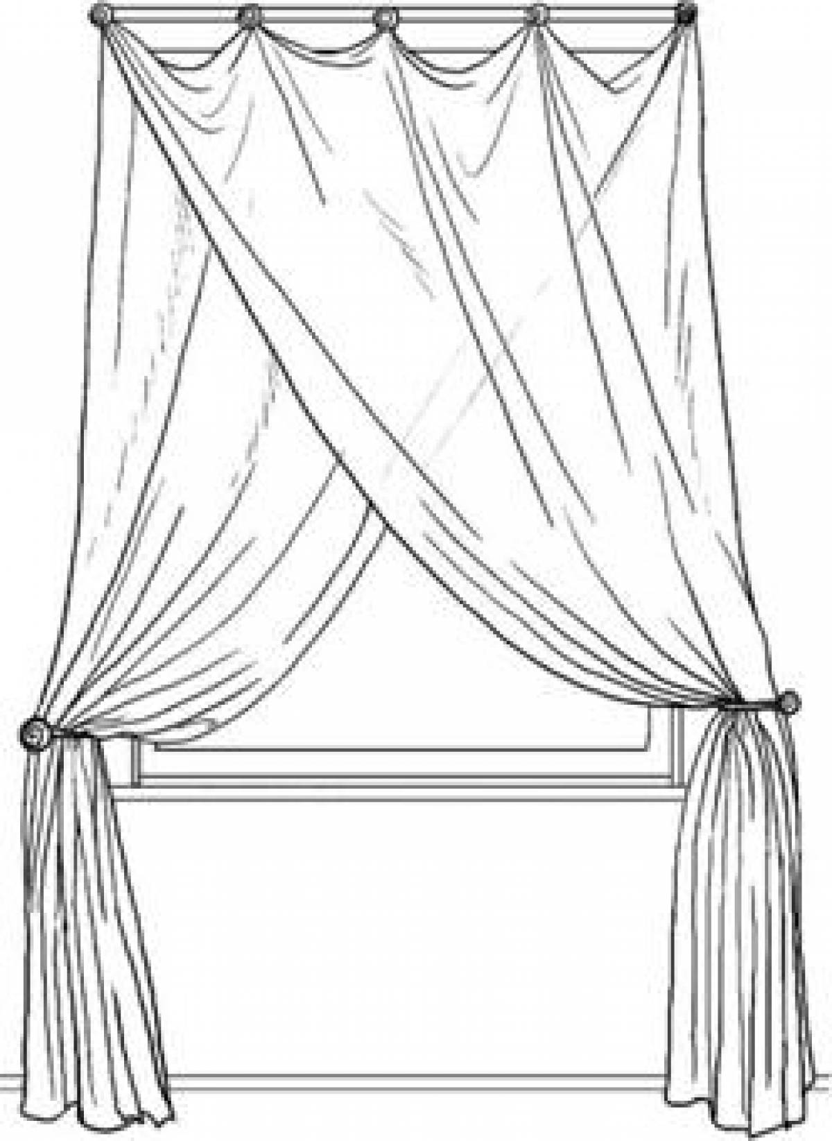 Curtain coloring page
