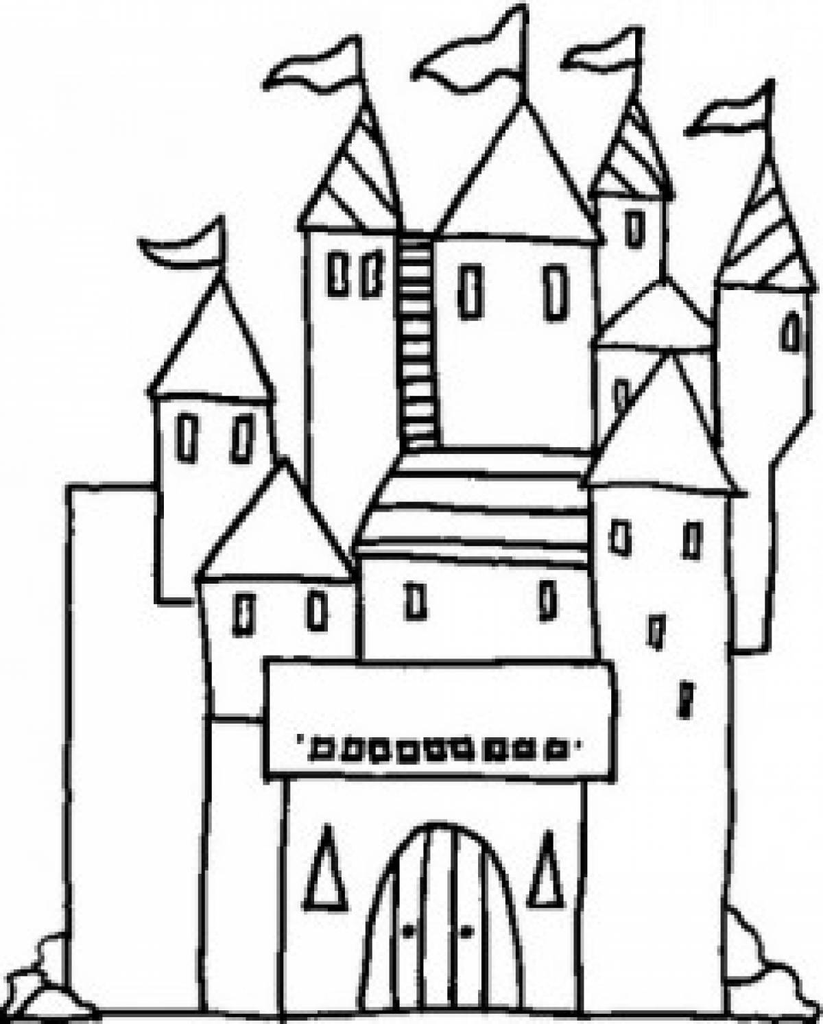 Раскраска средневековый город для детей