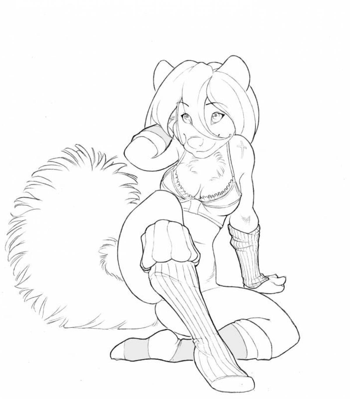 Furry sitting