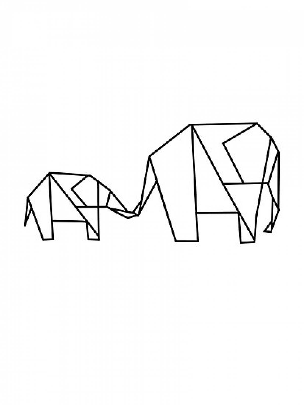 Слон геометрическими фигурами