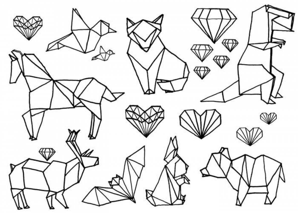 Раскраска Оригами #2