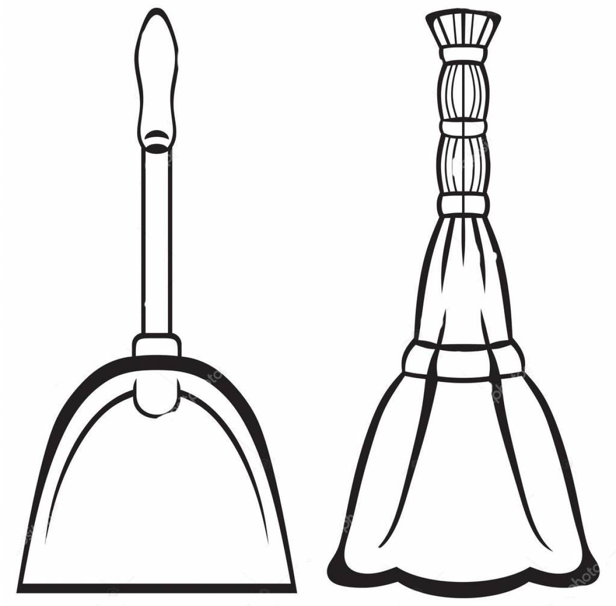 Broom and shovel