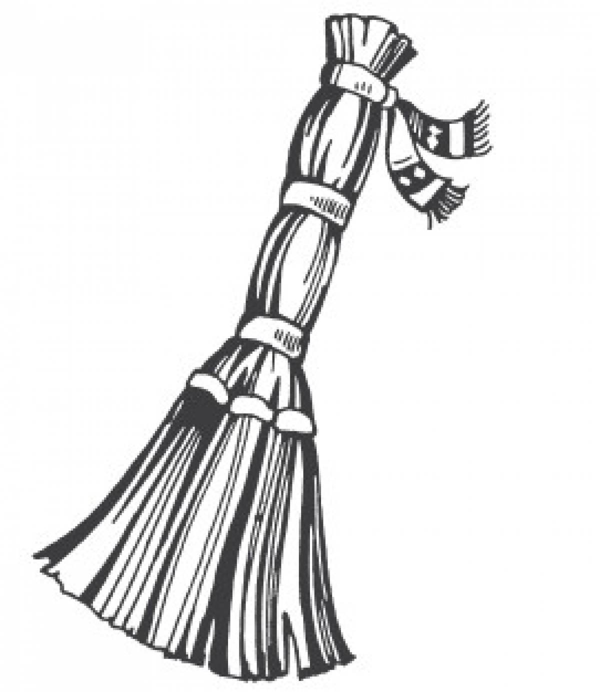 Broom with ribbon
