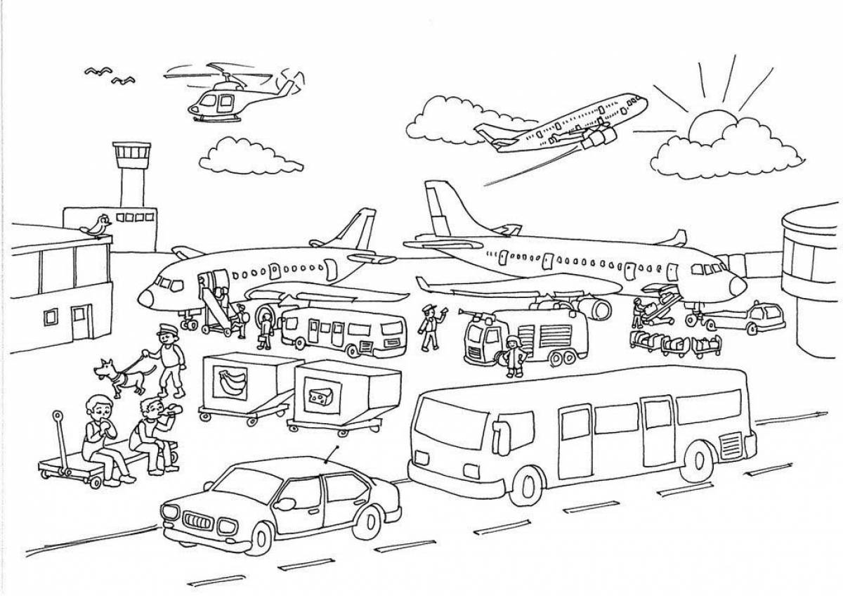 Airport coloring page
