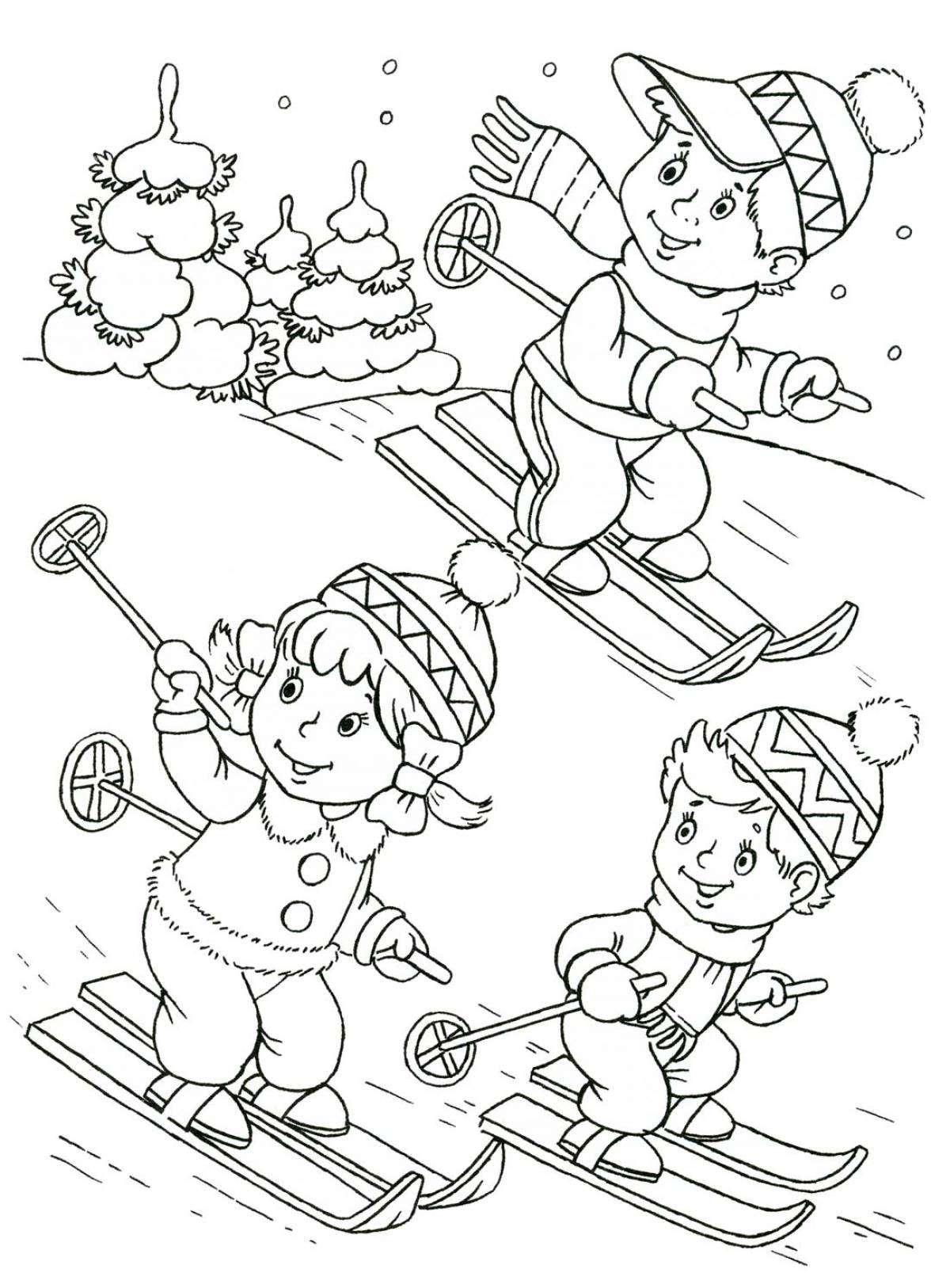Children on skis