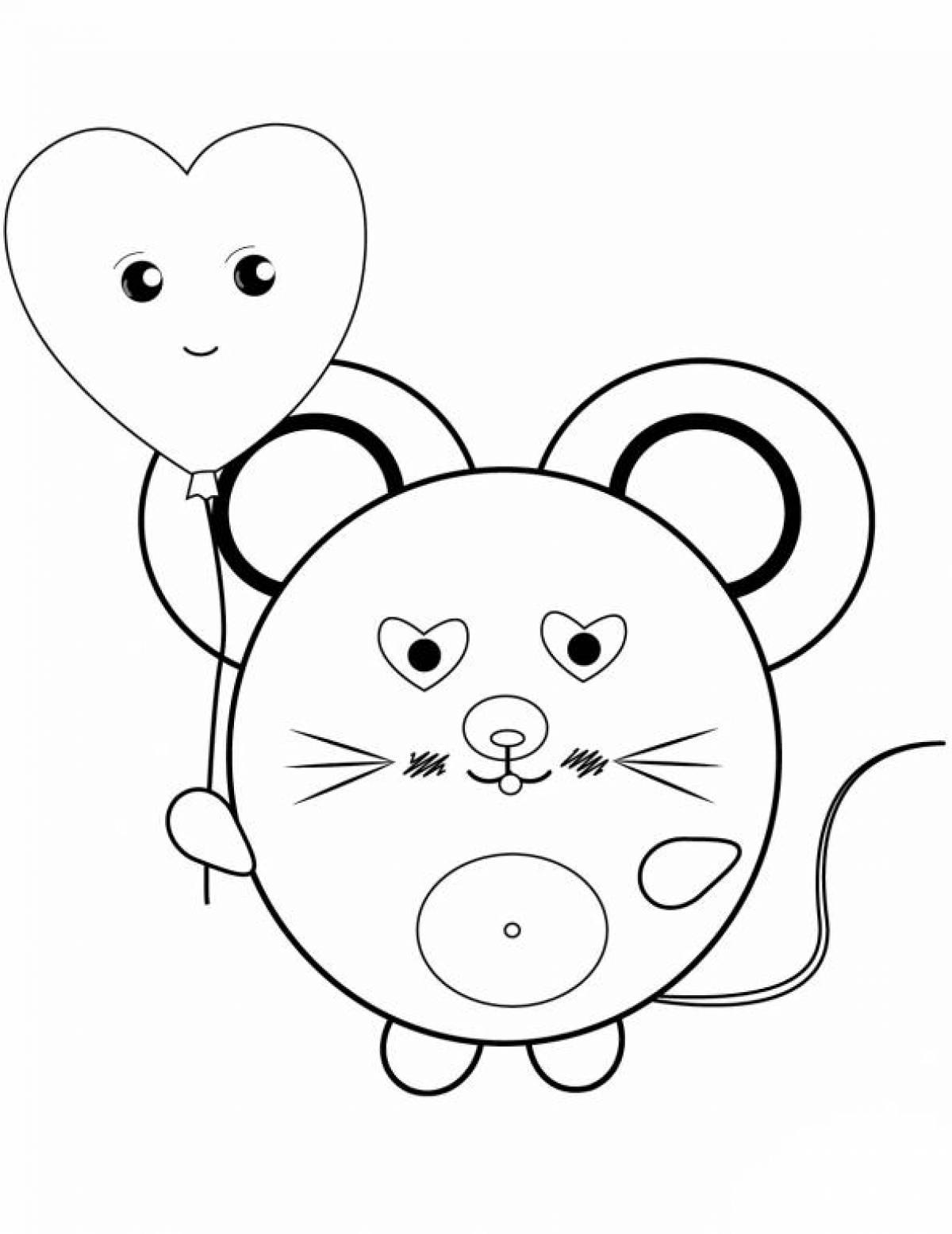 Раскраска милая мышка
