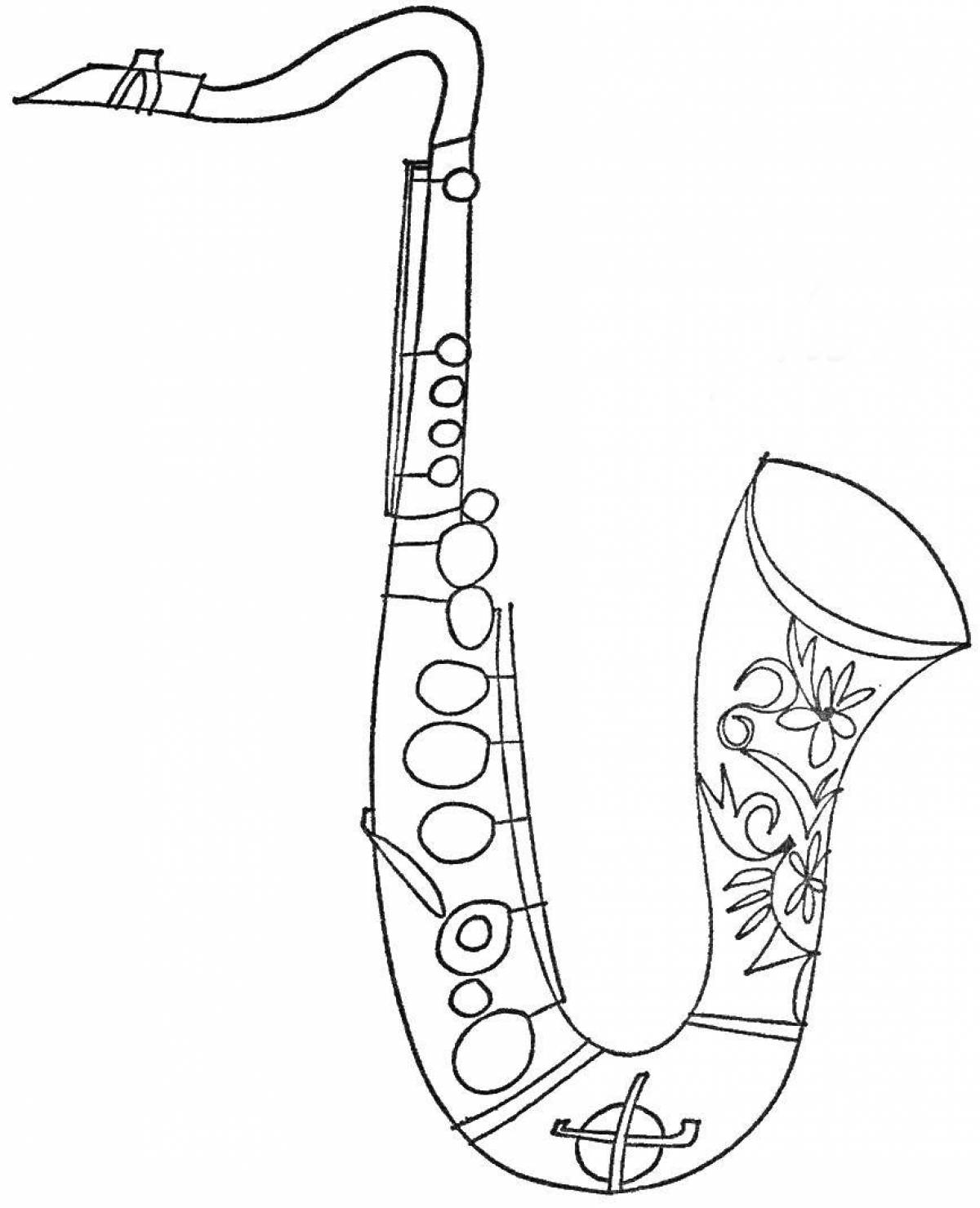 Раскраска саксофон