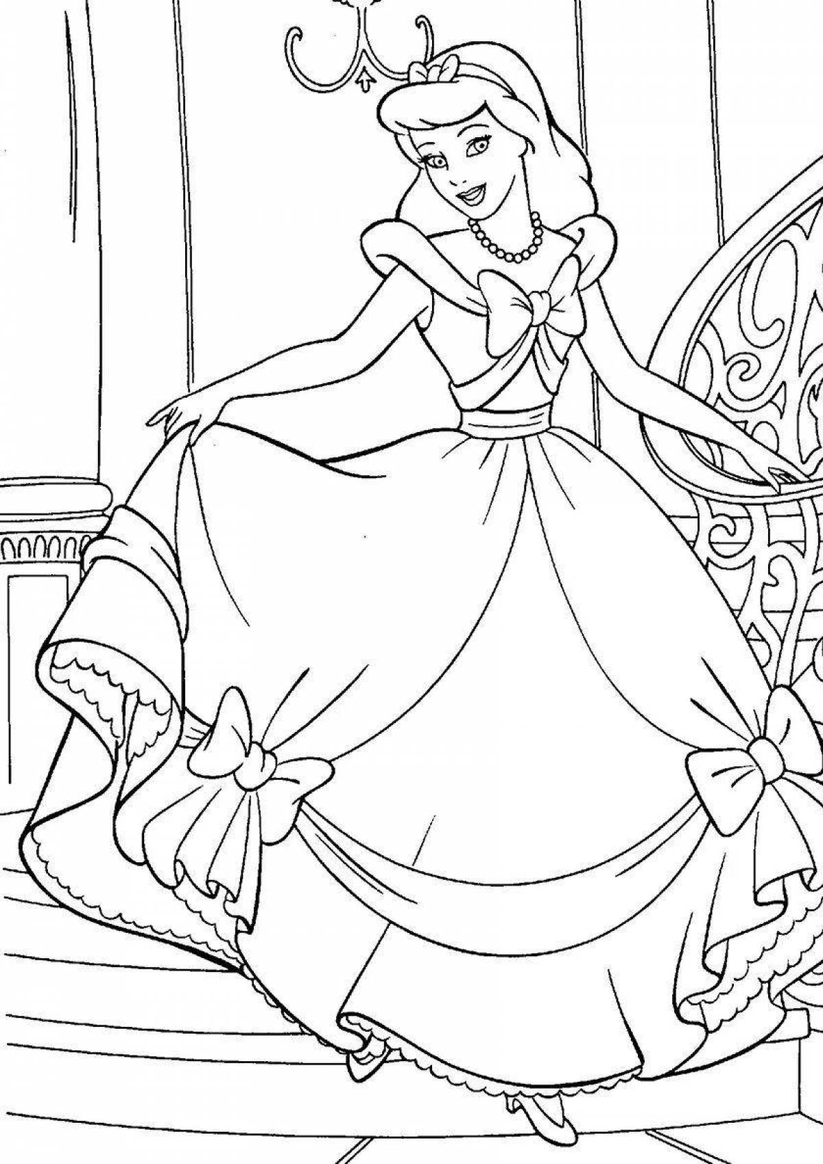 Awesome princess cinderella coloring page