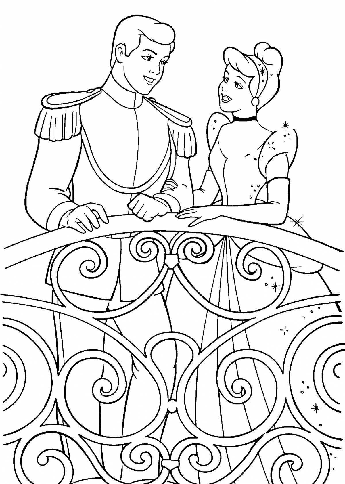 Cinderella princess coloring page