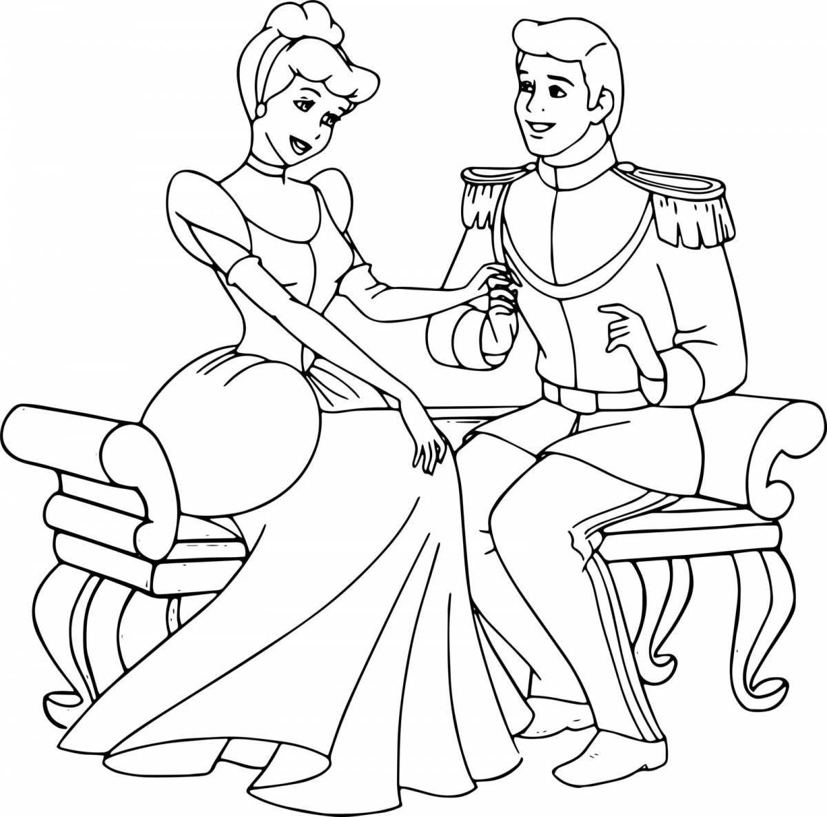 Bright Cinderella princess coloring page