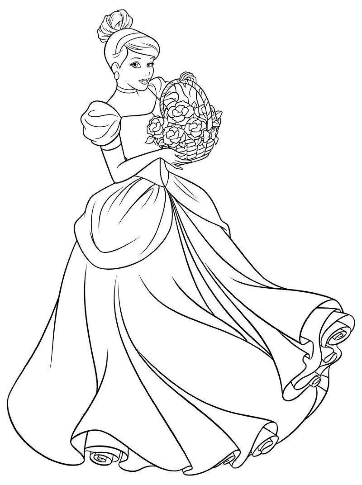 Gorgeous Cinderella princess coloring book