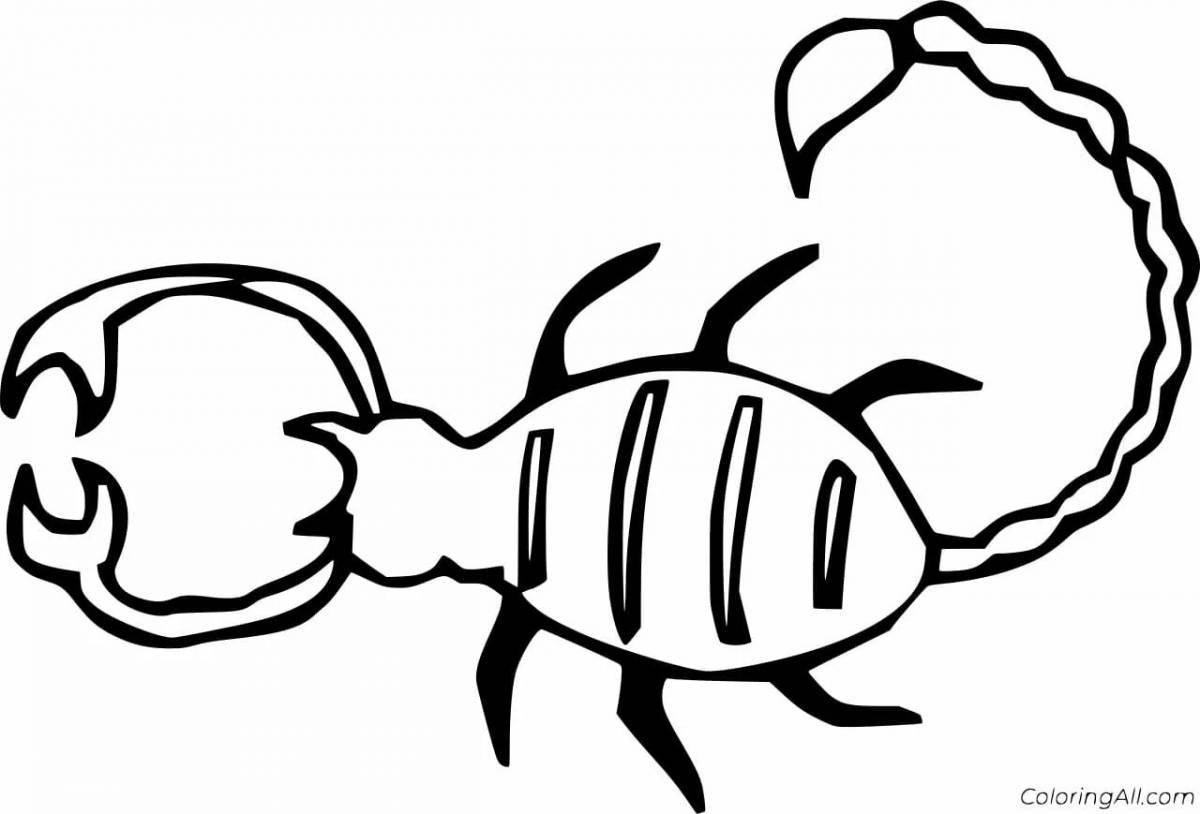 Bright scorpion coloring book for kids