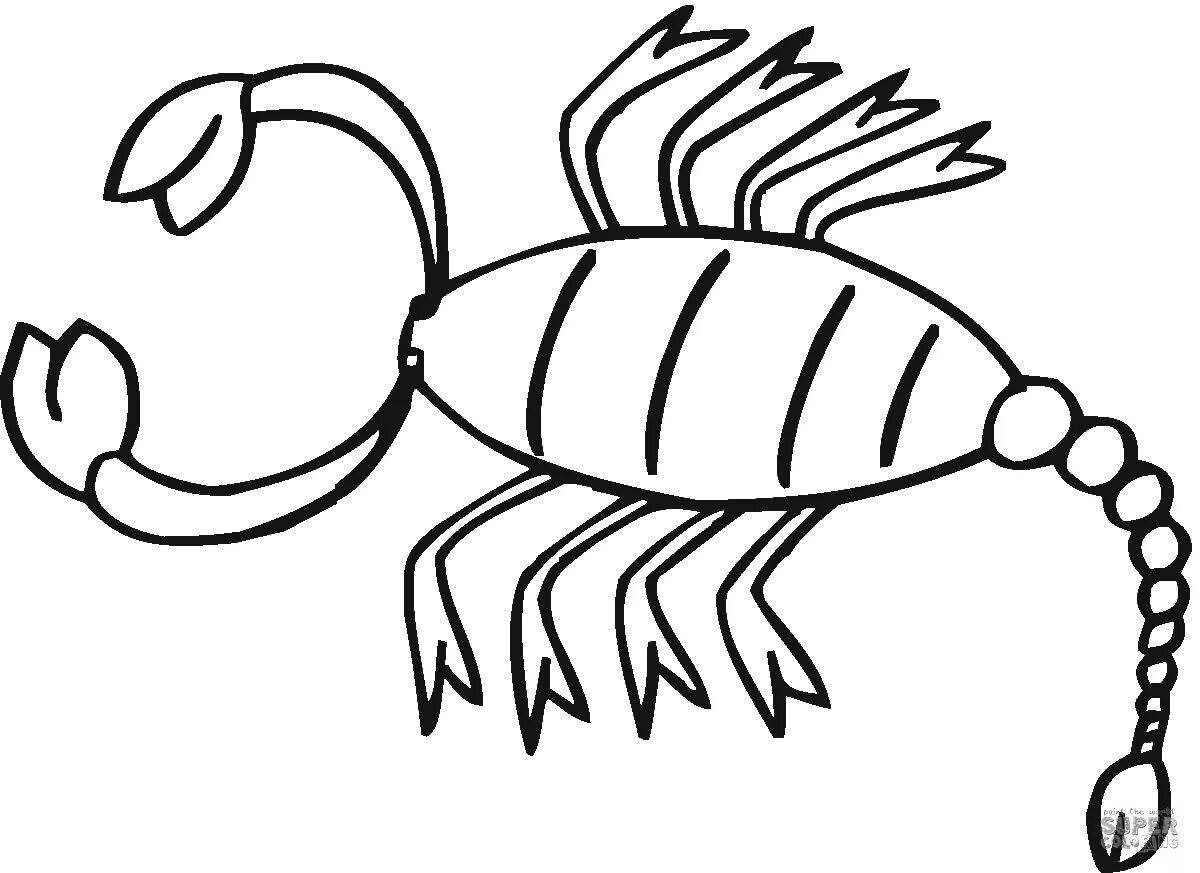 Fun coloring scorpion for kids