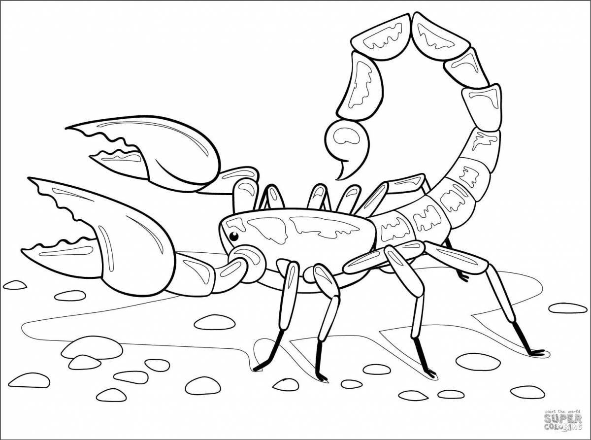 Веселый скорпион раскраска для детей