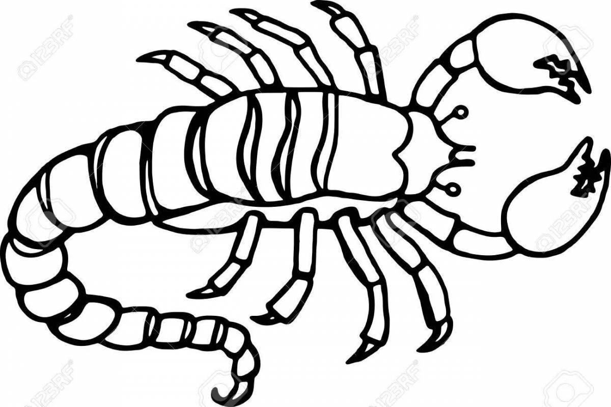 Очаровательная раскраска скорпион для детей
