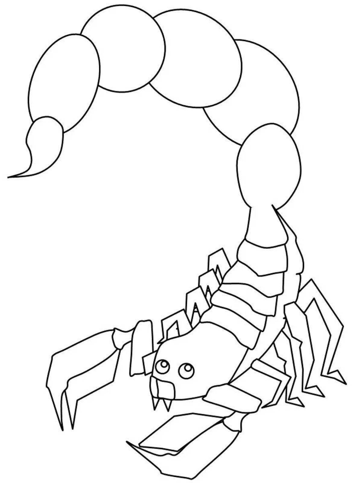 Coloring book playful scorpion for children