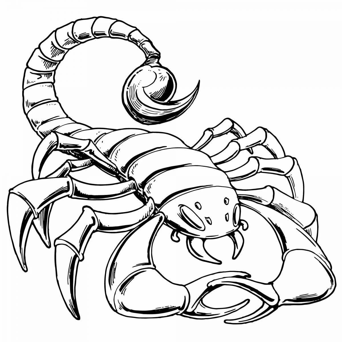 Adorable scorpion coloring book for kids