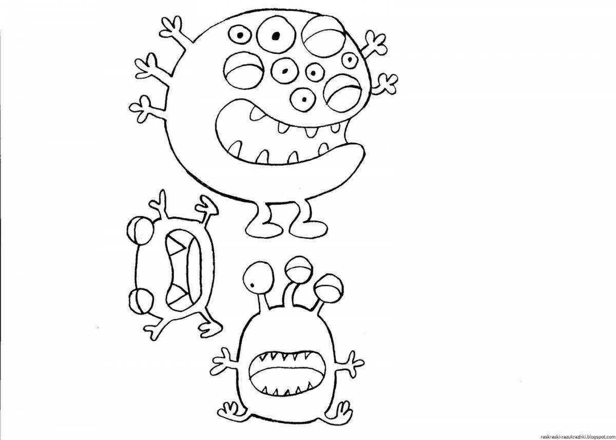 Adorable microbes coloring pages for kids