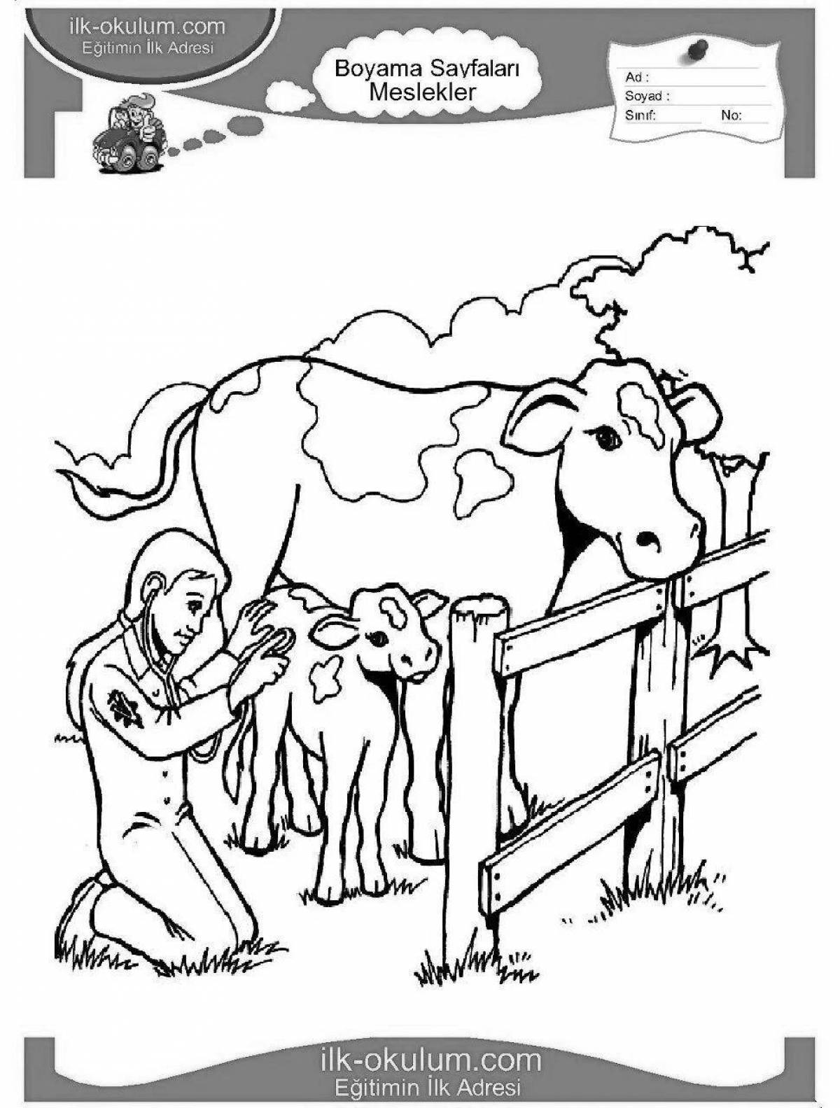 Fun veterinary coloring book for kids