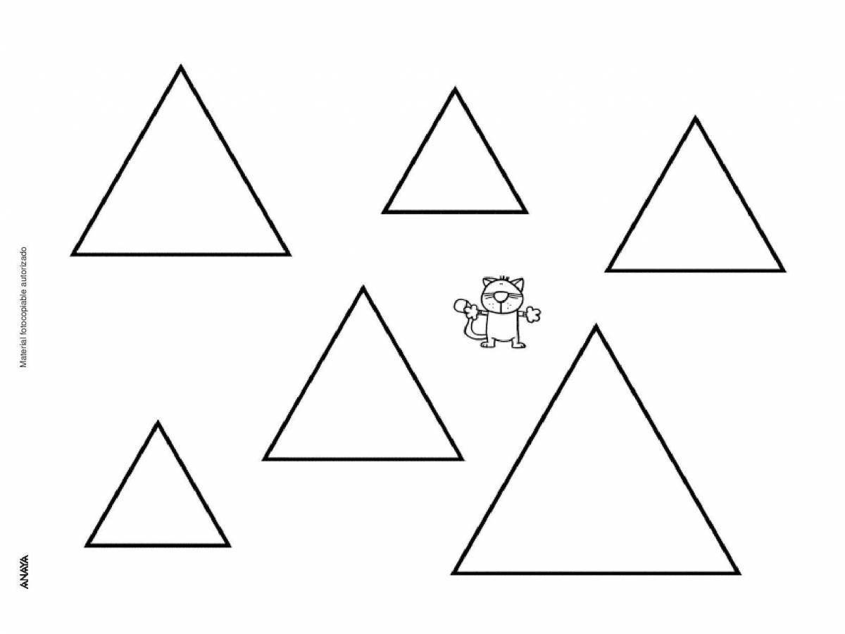 Креативная страница раскраски треугольников для детей