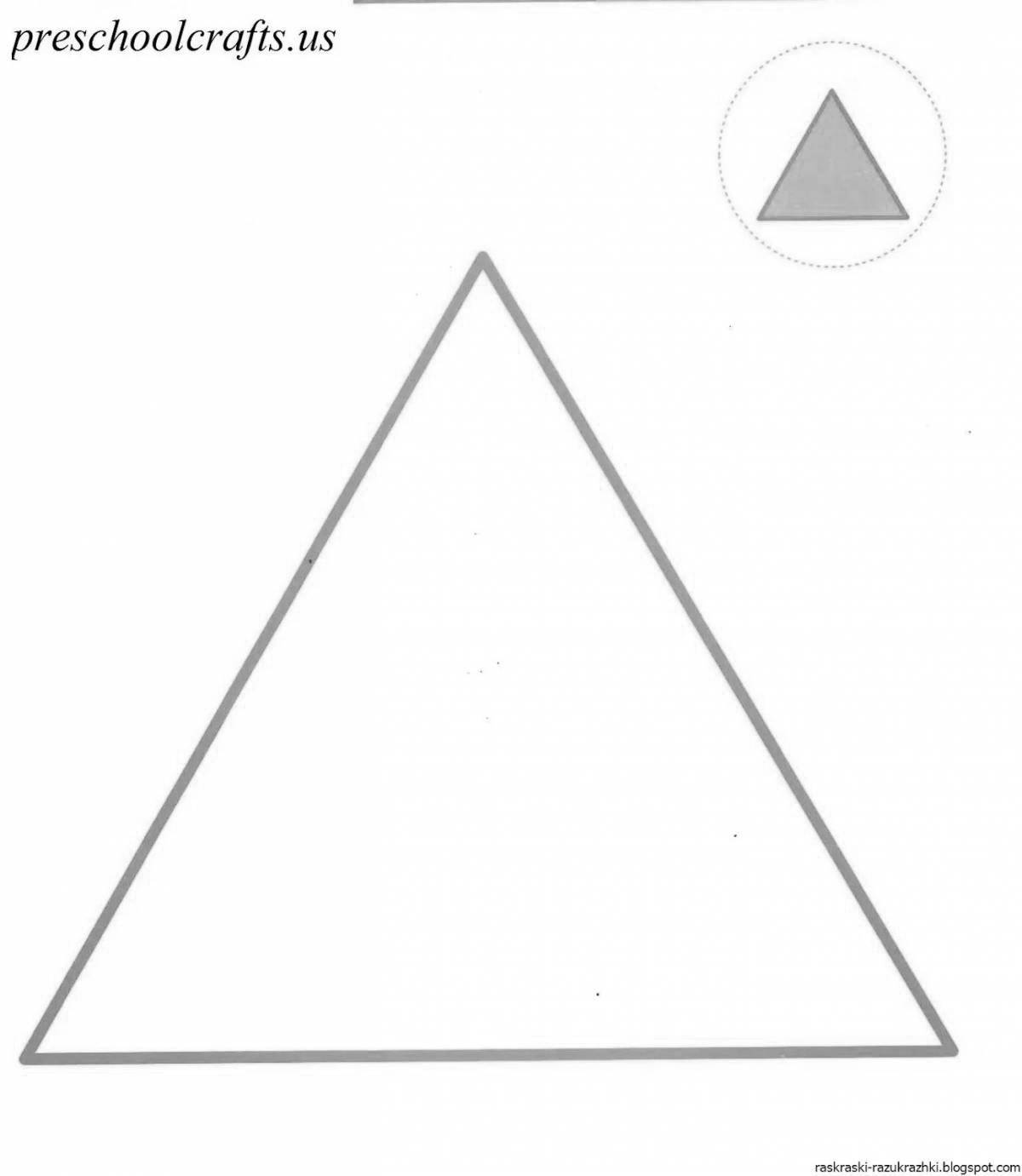 Coloring triangle with color splashes for kids