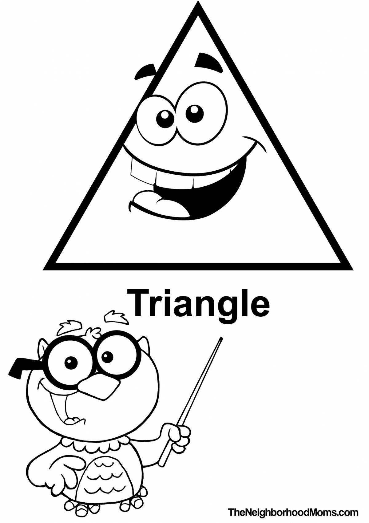 Crazy Triangle coloring pages for kids