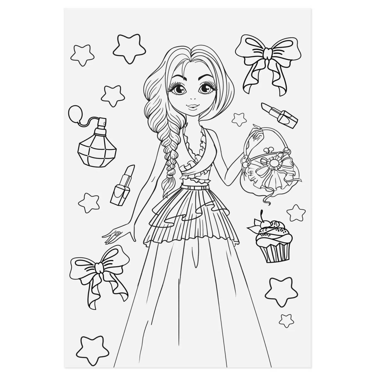 Colored explosive coloring pages for girls