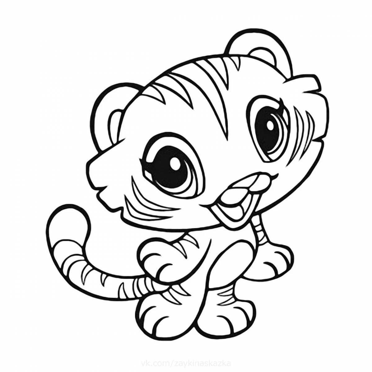 Cute coloring pages little animals for girls