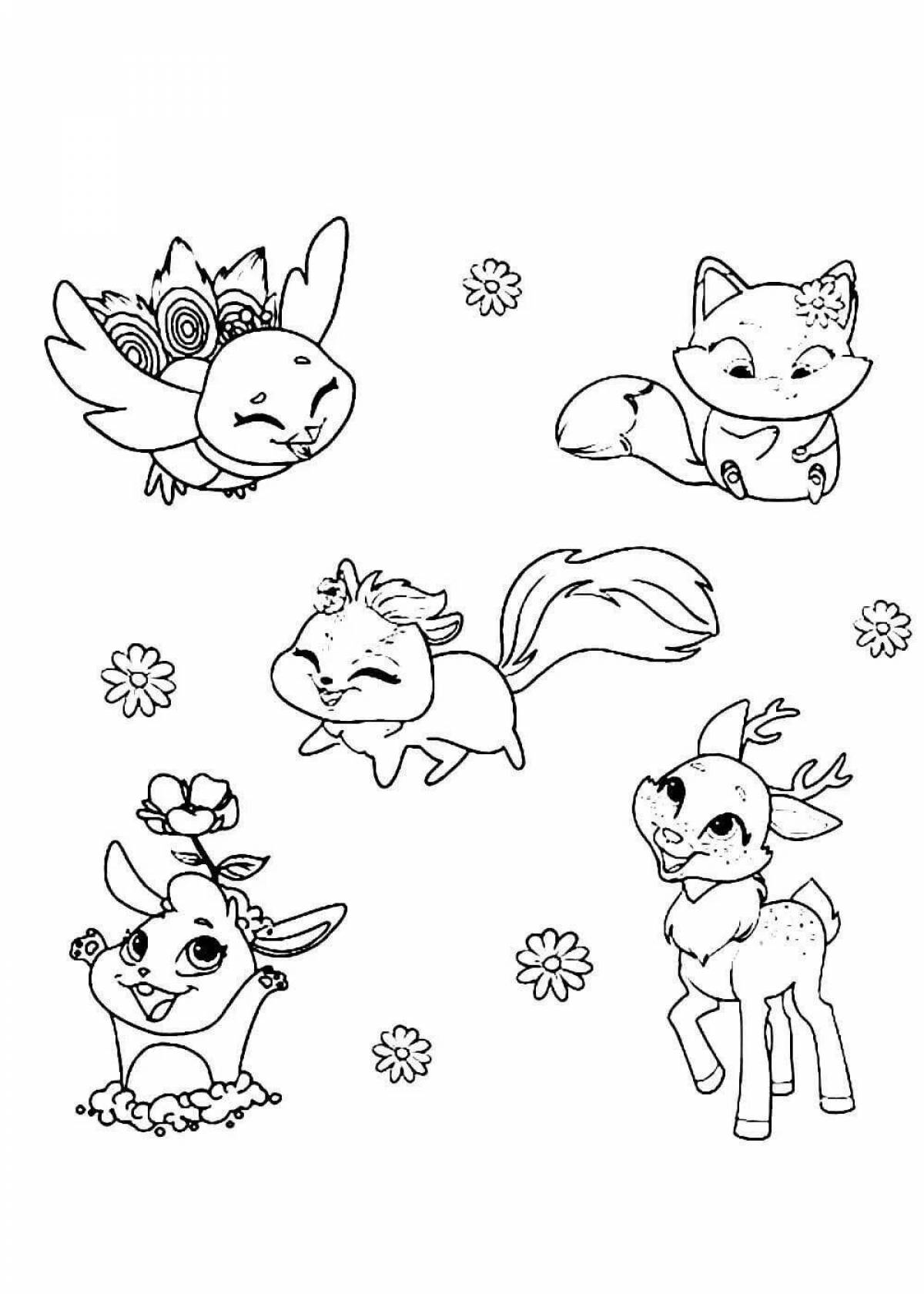 Fun coloring little animals for girls