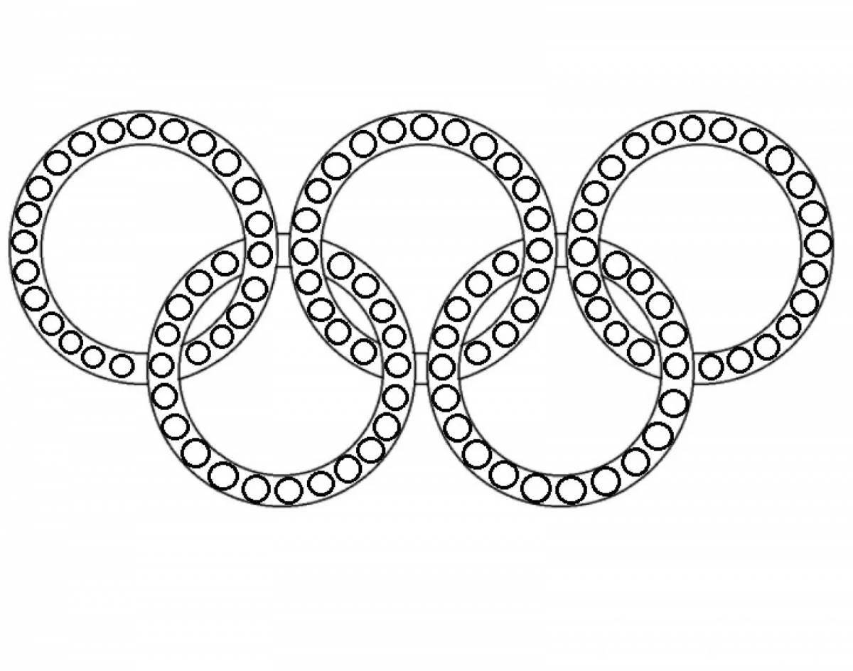 Раскраска яркие олимпийские кольца для детей