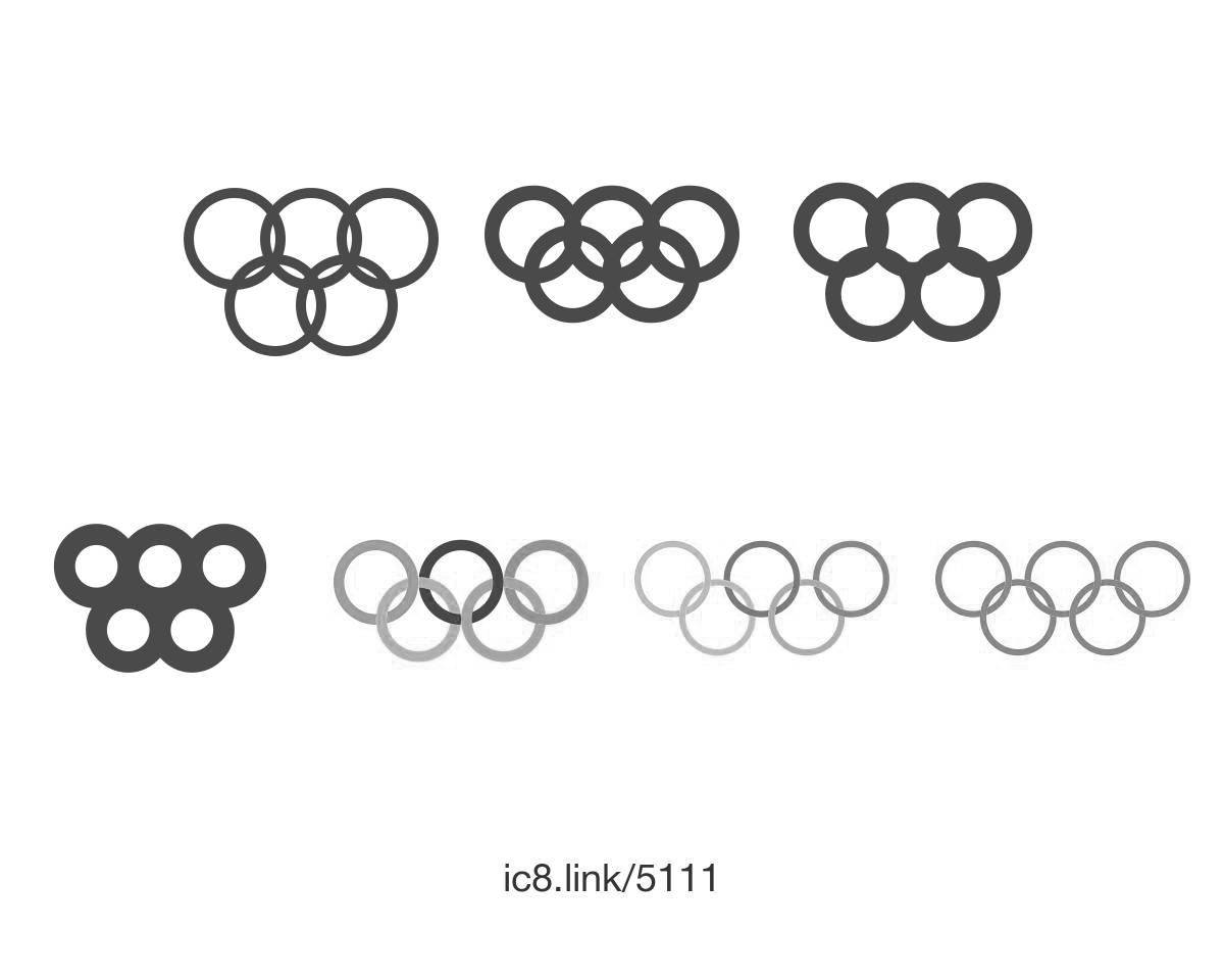 Colorful olympic rings coloring book for kids