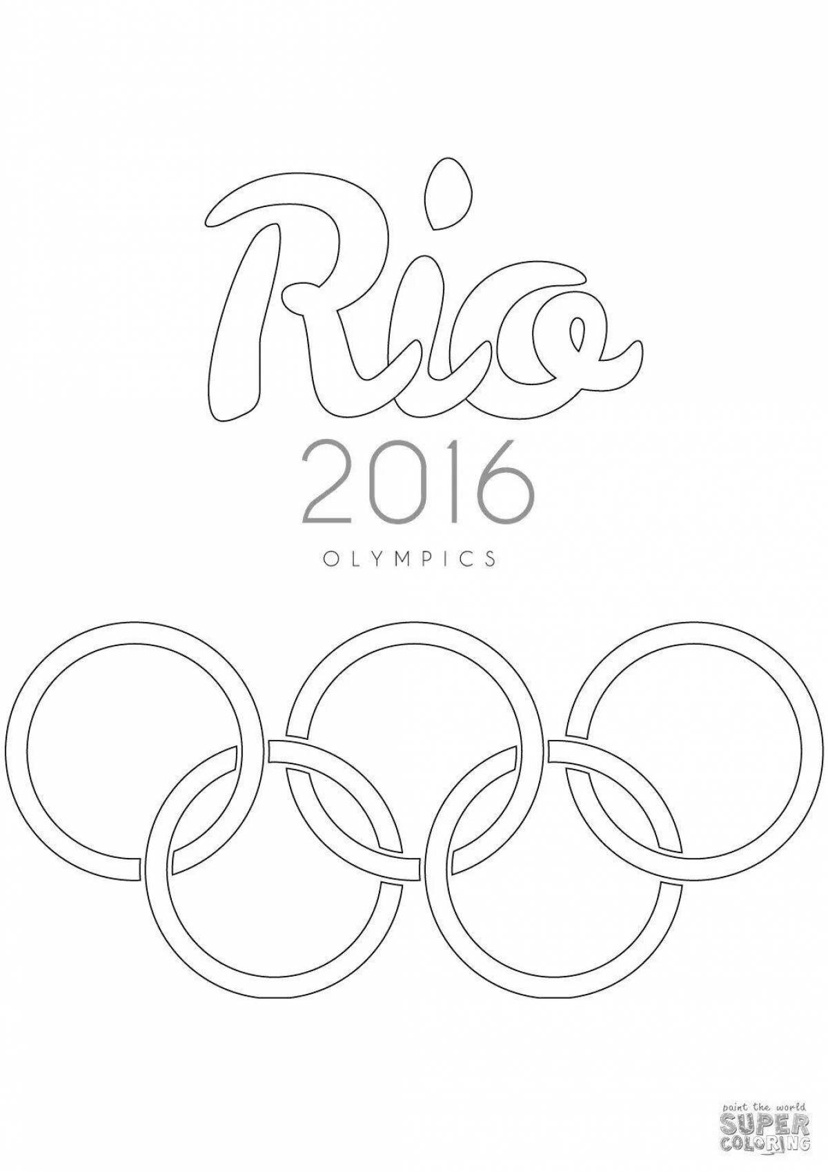 Colorful Olympic rings coloring for kids