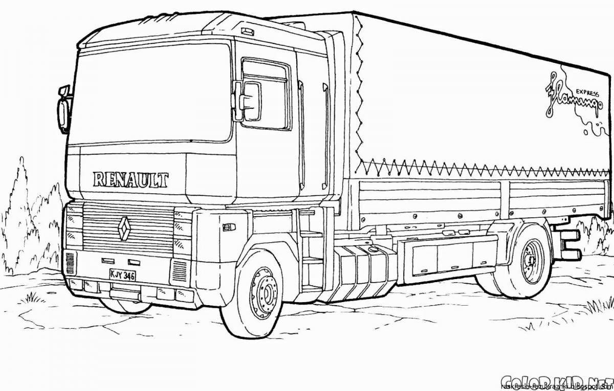 Раскраска поразительные грузовики для мальчиков
