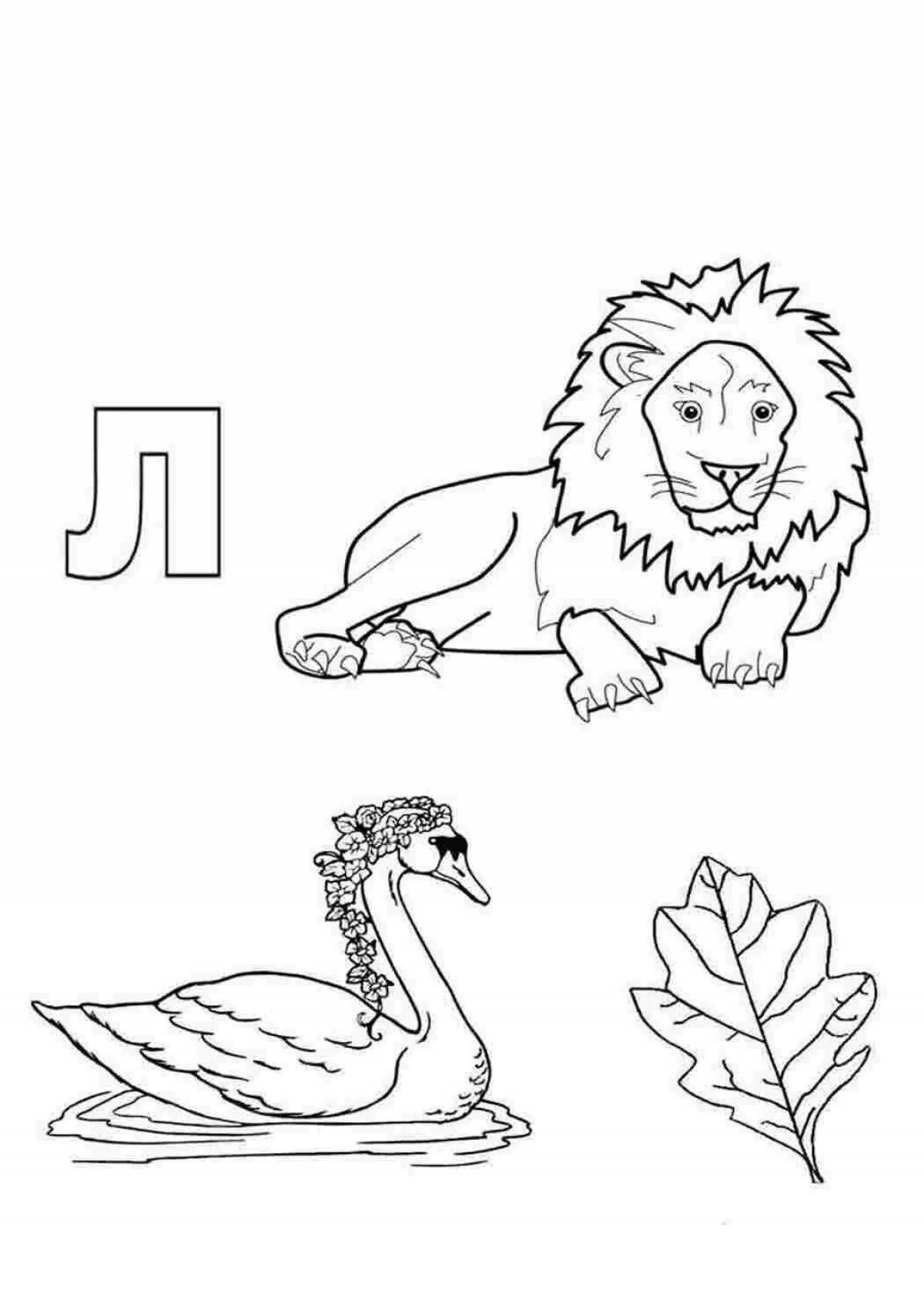 Colourful letter l coloring book for kids