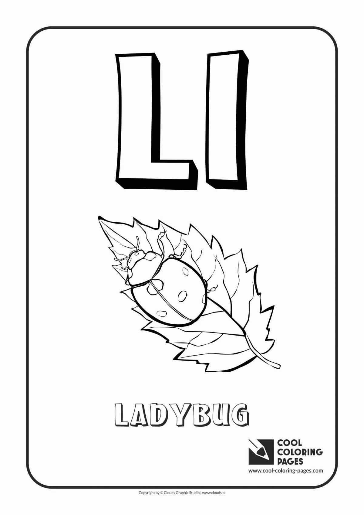 Fun coloring book with the letter l for the little ones