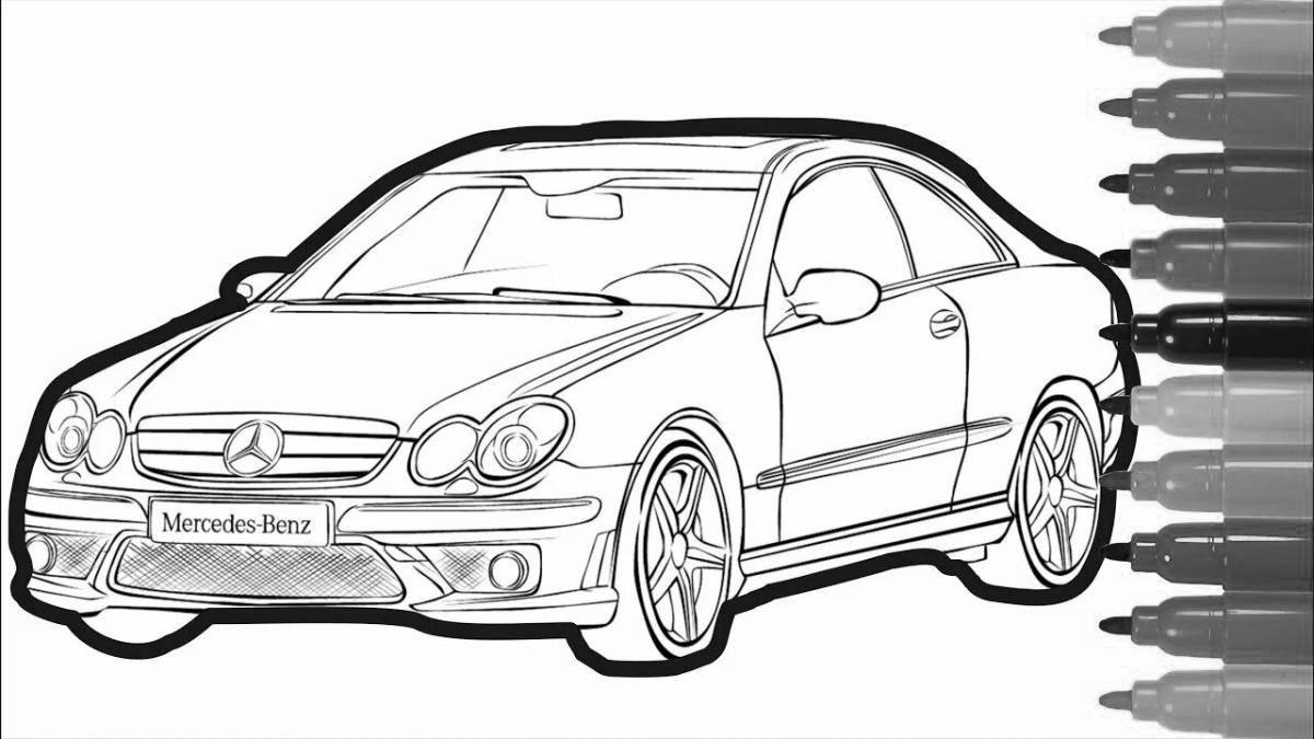 Amazing coloring book for kids mercedes