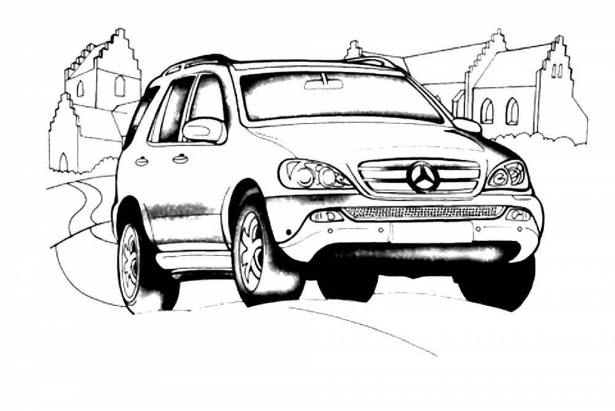 Mercedes glowing coloring book for kids