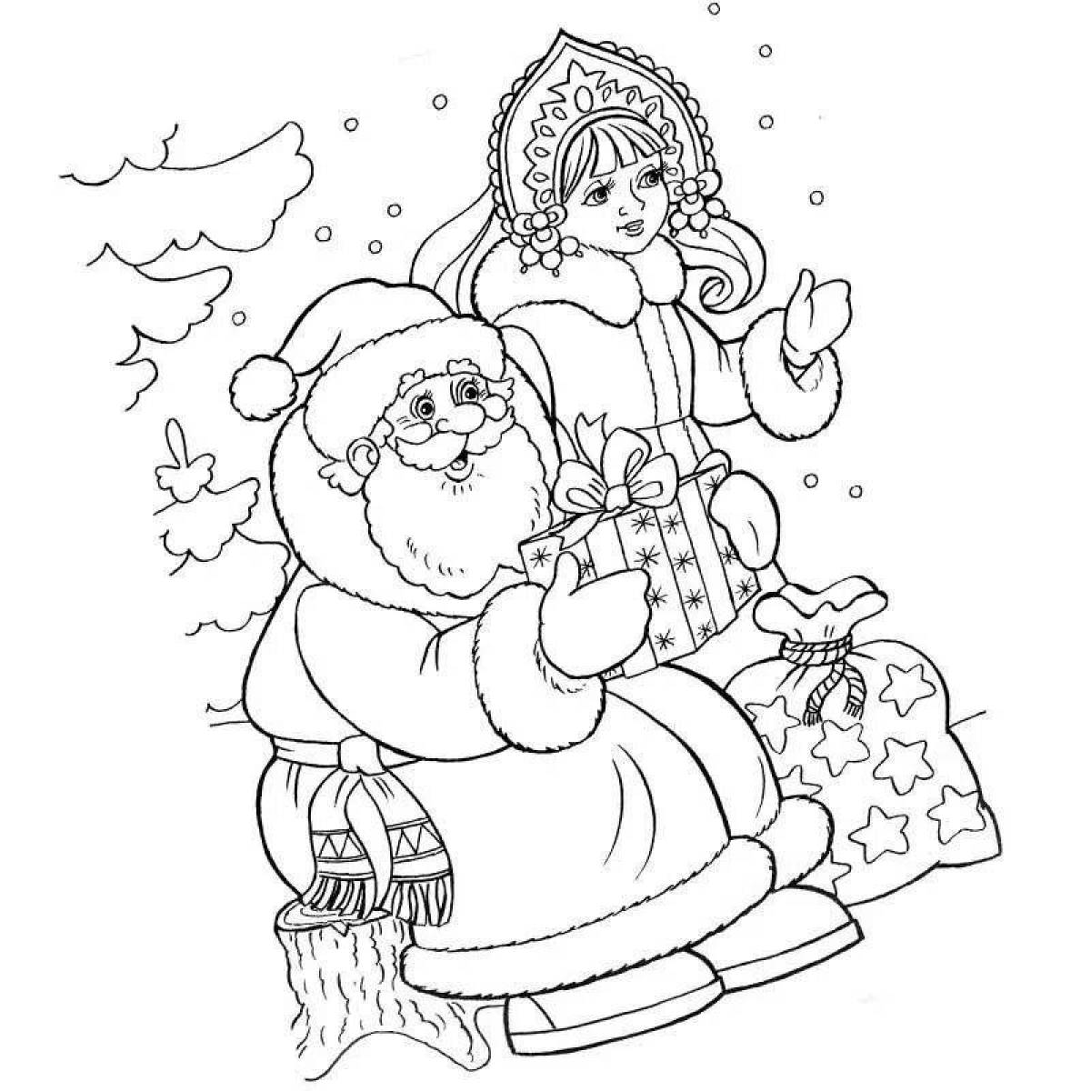 Coloring page festive snow maiden