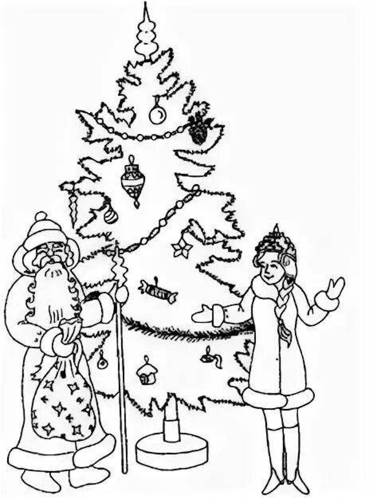 Coloring page of a violent snow maiden