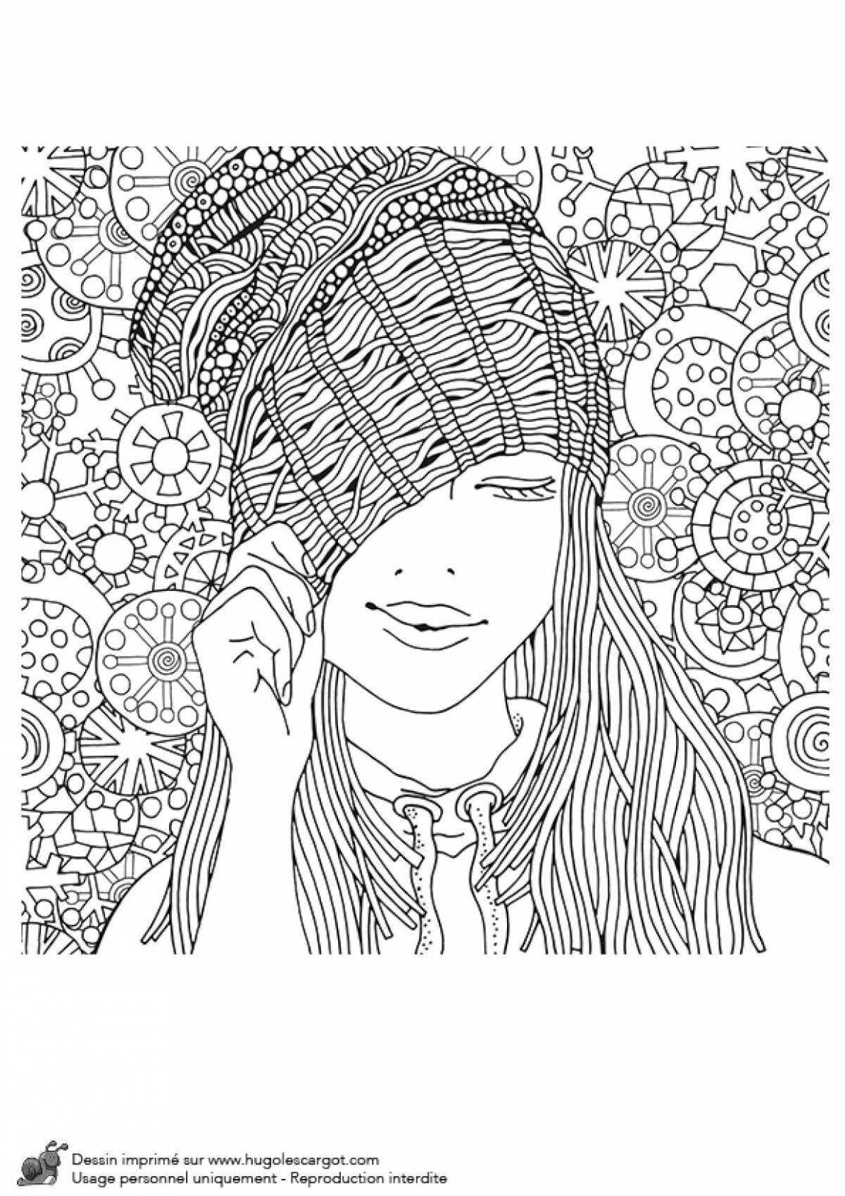 A fascinating coloring book for 19 years for girls