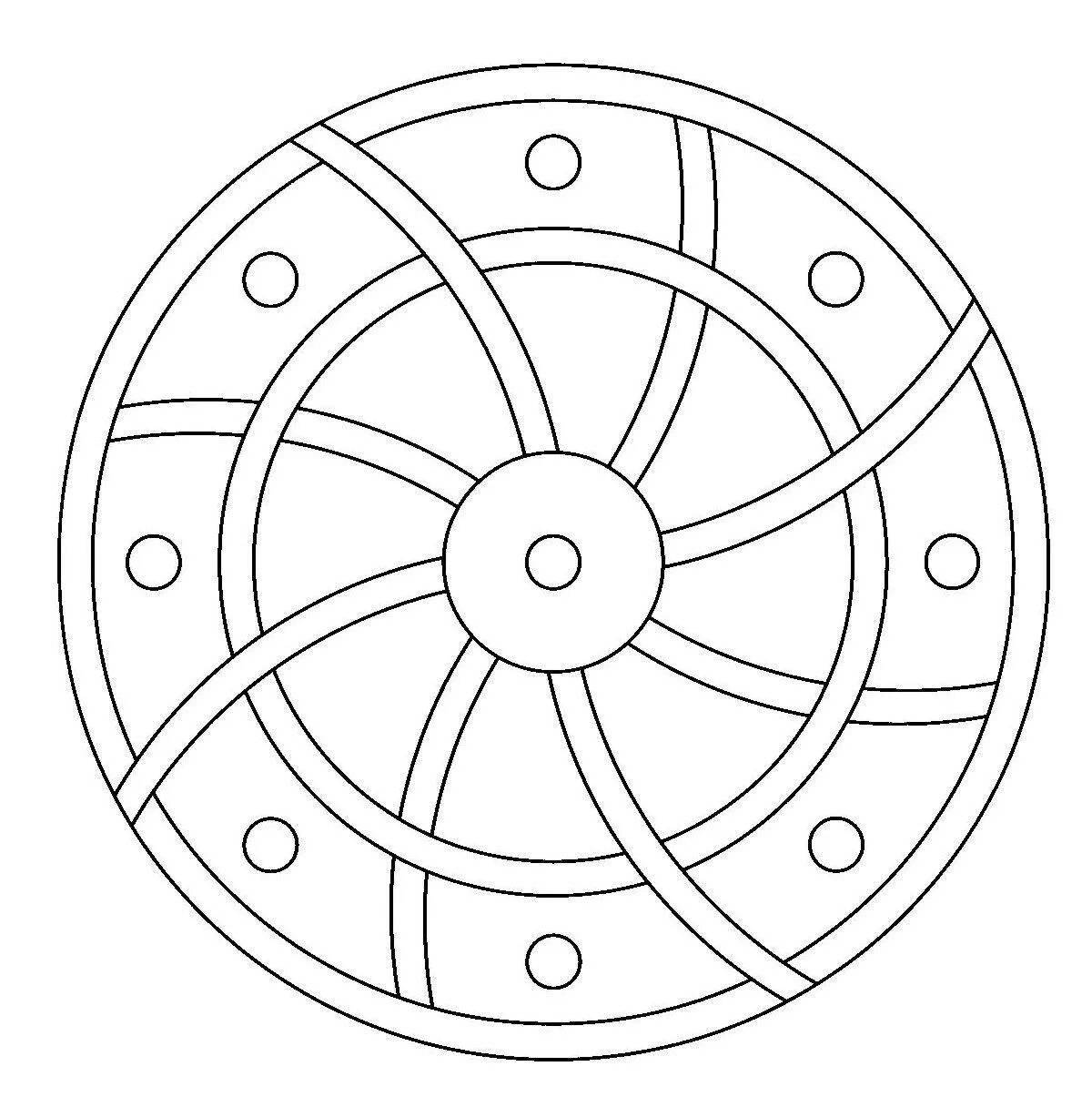 Colored coloring plate for children 3-4 years old
