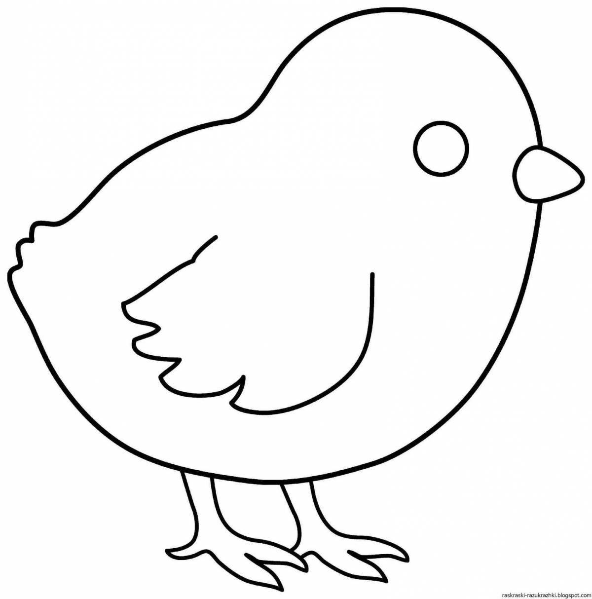 Яркая птичка-раскраска для детей 2-3 лет