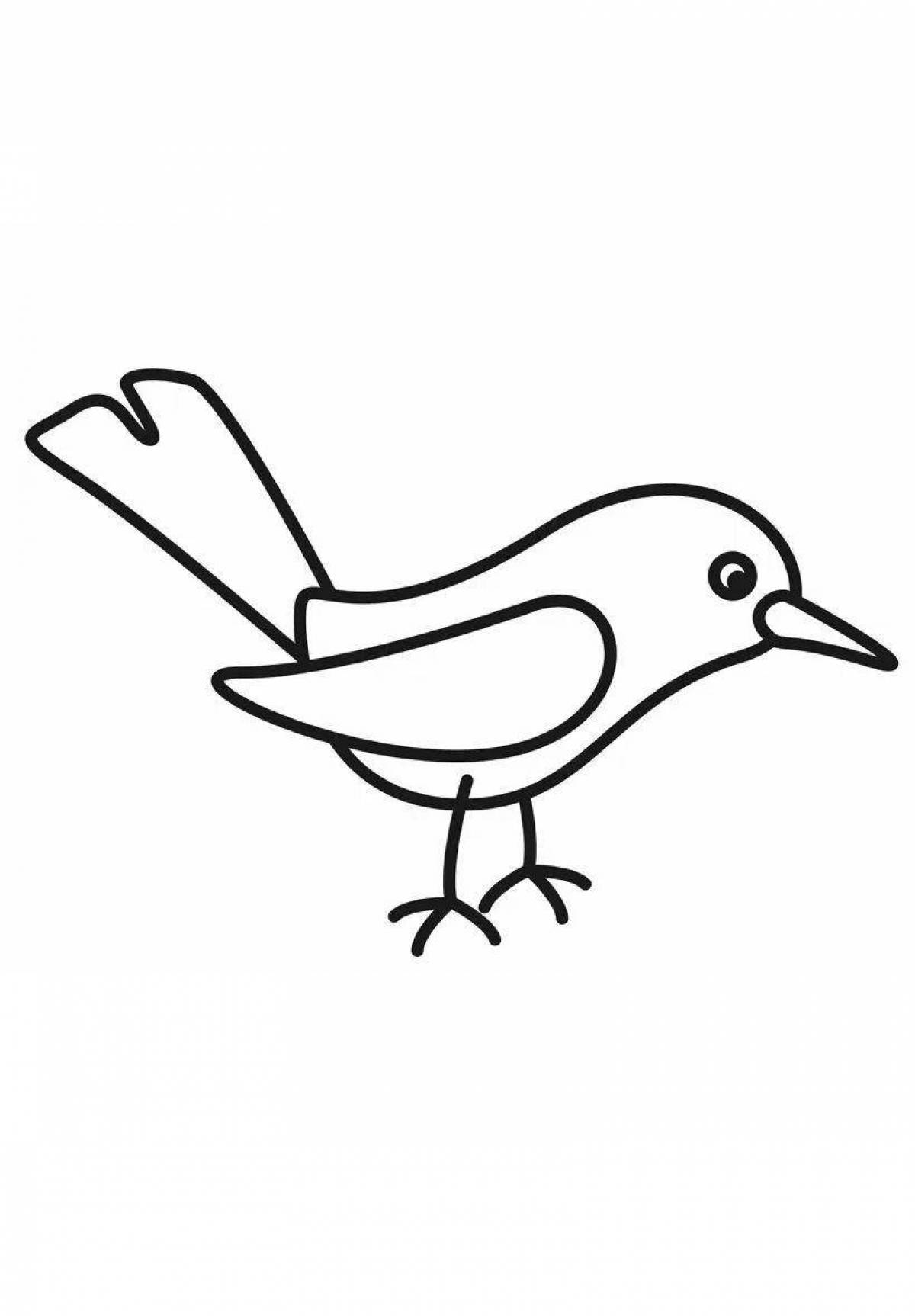 Раскраска сладкая птичка для детей 2-3 лет