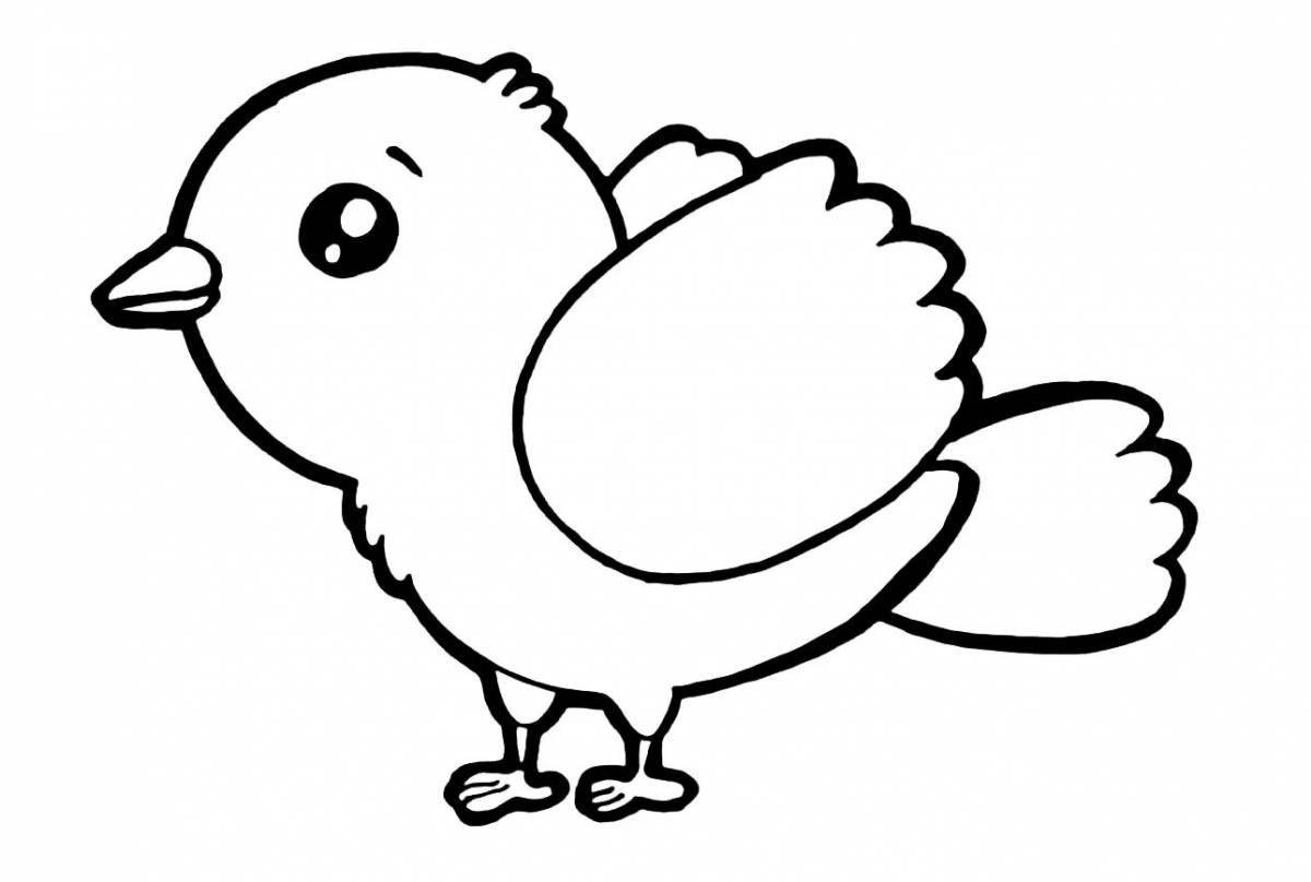Раскраска radiant bird для детей 2-3 лет