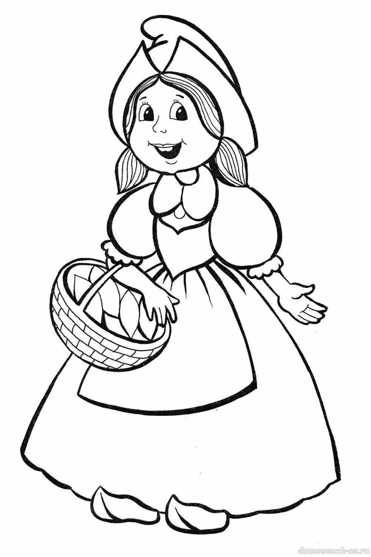 Coloring book magic little red riding hood